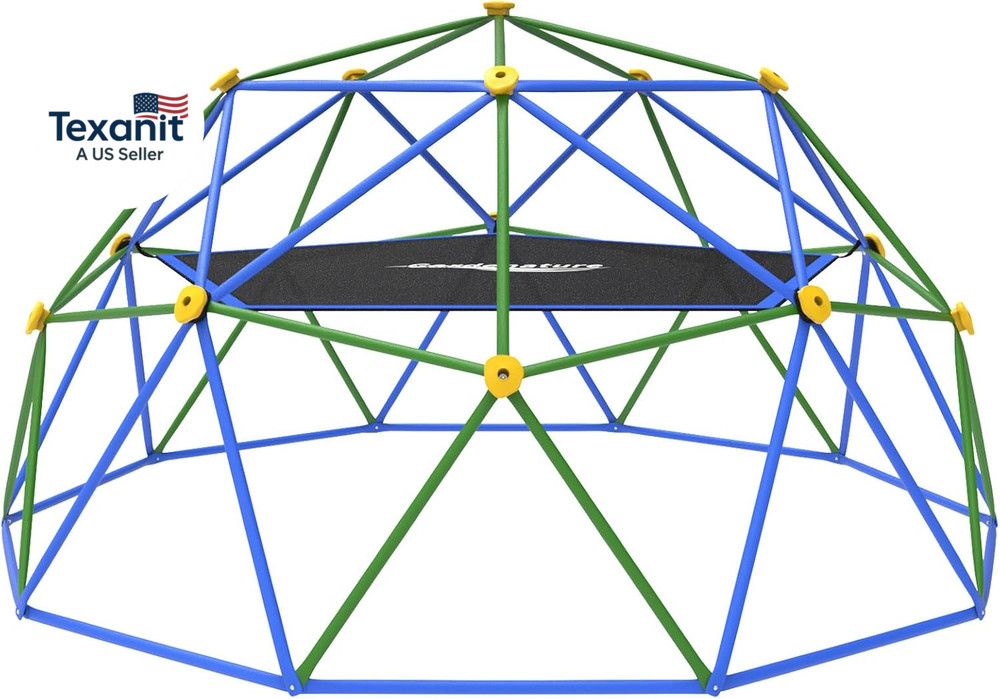 10FT Climbing Dome with Hammock, Outdoor Jungle Gym for Kids, Geometric Dome Cli