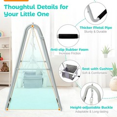 Baby Swing Set for Toddlers 6-36 Months, Foldable & Portable Swing for Indoor…