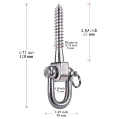 2 Pack Swing Hangers Swing Set Hooks Stainless Steel Hammock Hooks for Porch …