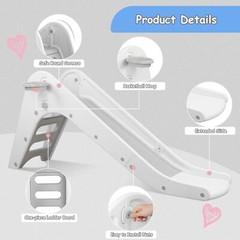 3 in 1 Slide for Kids Indoor Baby Play Climber Slide Set with Basketball Hoop