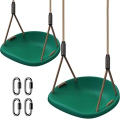 Heavy Duty Swing Seat W/ Adjustable Rope Plastic Tree Swing Seats Kids Black