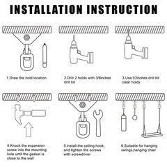 Heavy Duty Swing Hangers 2000 LB Capacity, 360° Swivel Stainless Steel, 2 Pack f