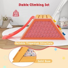 5-in-1 Indoor Jungle Gym Montessori Climbing Toys with Removable Door Curtains
