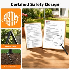 Heavy-Duty Metal Swing Set for Backyard Outdoor Playset w/ Monkey Bars, 2 Swings