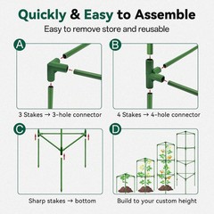 Halatool 6 Pack Tomato Cages for Graden 60 Inch, Adjustable Metal Tall Heavy Dut