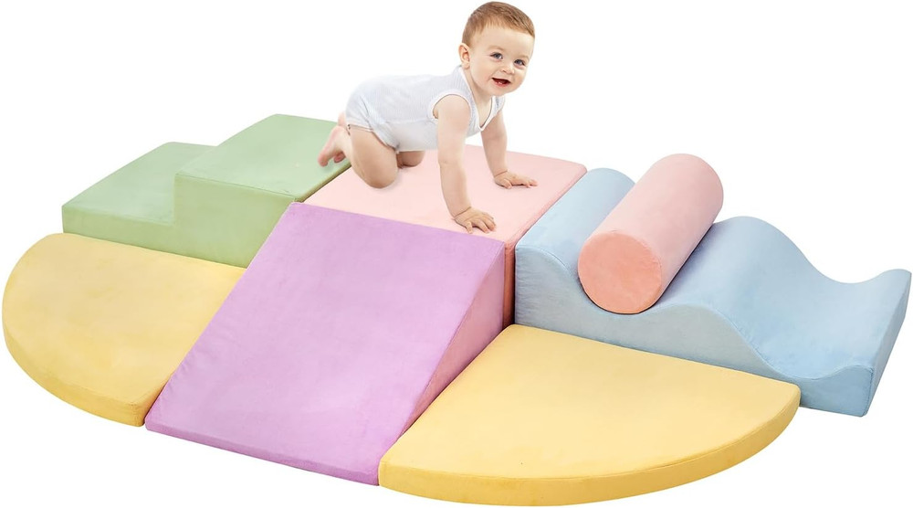 QUCHI Climbing Toys for Toddlers, Toddler Climbing Toys Indoor, 7-Piece Soft Foa
