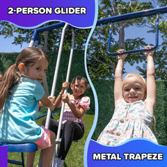 Arcadia Star Burst Swing Set: Heavy-Duty Playset with LED Slide & Swings