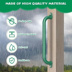 SELEWARE 6-Pack 17-Inch Green Metal Playground Safety Handles – Heavy-Duty, N…