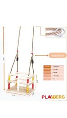 PLAYBERG Wooden Baby Swing with Hanging Ropes, for Babies and Toddlers *READ ALL