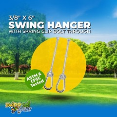 SWING SET STUFF INC. 3/8″ X 6″ SWING HANGER WITH SPRING CLIP equipment fun 0270