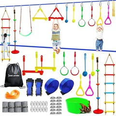 Ninja Warrior Obstacle Course for Outside – 12 Obstacle ,Ninja Slackline (2×5…