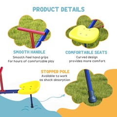 Teeter Totter for Kids with 4 Seats for 3-8 Years, Red Blue Yellow
