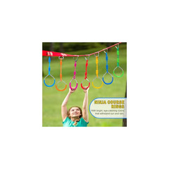 Ninja Warrior Obstacle Course Attachments 2 Monkey Bars 2 Warrior Wheels 7 Rings