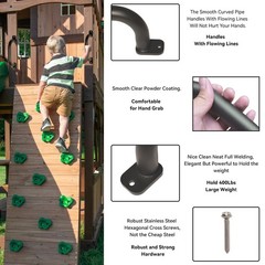ESPETS 4 Pack of 10 Inch Black Metal Outdoor Playground Handles