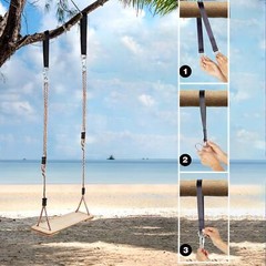 Wooden Swing Seat, Nostalgic Outdoor Wood Swing for Kids, Tree Swing for Adults
