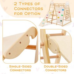 Costway 8-in-1 Jungle Gym Playset, Wooden Climber Play Set w/ Monke