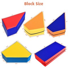 8 Pieces 4-in-1 Crawl Climb Foam Shapes Toddler Kids Playset Indoor Active Toy