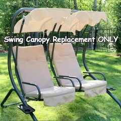 2 Person Porch Swing Canopy Top Waterproof Outdoor Seater Garden Swing Seat C…