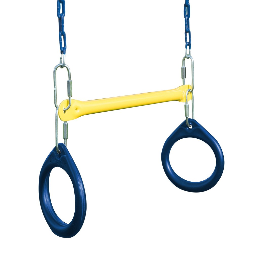 19 Inch Trapeze Bar with Rings Durable Swing for Kids Supports 115 Pounds