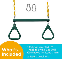 093006832101 Jungle Gym Kingdom Swing Sets for Backyard Monkey Bars Green Trapez