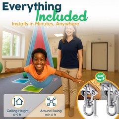 Sensory Swing for Kids Indoor Outdoor – Calming Cocoon Therapy Swing, Holds 3…