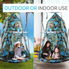 40″ Kids Hanging Tent Swing, Outdoor Saucer Swing with Hang Kit and Swinging Swi