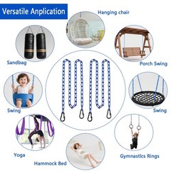 2 Swing Chains Heavy Duty (63″) Fully Plastic Coated with 4 Free Quick Links …