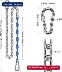 BeneLabel 4Pcs 65″ Stainless Steel Swing Chains with Quick Connect Hooks 1000 lb