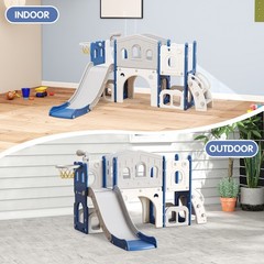 Toddler Slide Set, 8 in 1 Kids Slide with Climber, Indoor Outdoor Slide for 1-3