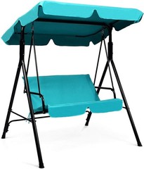 2 Person Turquoise Outdoor Swing with Canopy