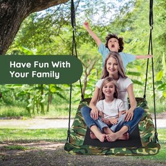 Goplus Outdoor 700lb Giant 60″ Platform Tree Swing w/ 2 Hanging Strap Camo