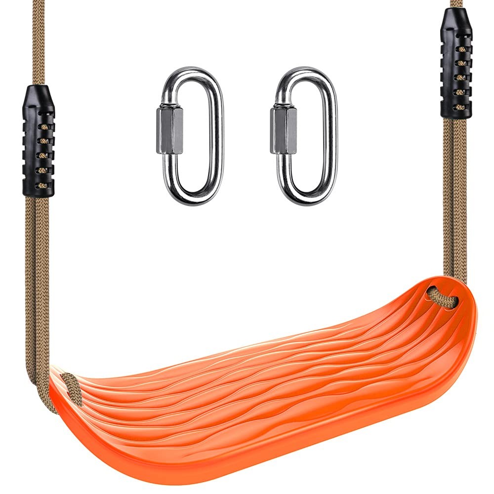 BeneLabel Non-Slip Swing Seat with Adjustable Rope 1 Pcs Orange