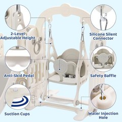 Kids Slide and Swing Set Slide Climber for Toddler Indoor Outdoor Baby Playset