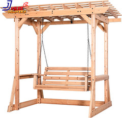 Cedar Wood Outdoor Patio Pergola Swing Bench with Trellis 600 Lb Weight Capacity