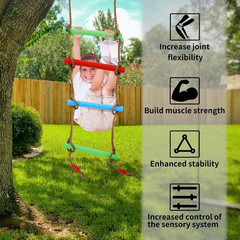 7FT Colorful Camping Rope Ladder for Kids – Hanging Climbing Ladder for Swing Se