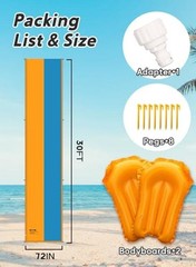 30FT Slip and Water Slide, Extra Long Slip n 30ft-Double Lane Blue and Orange