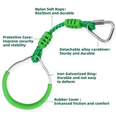 Ninja Jungle Ring Warrior Obstacle Course Trapeze Climbing Fist Swing Playset…