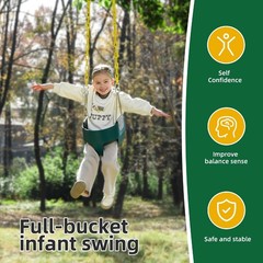 High Back Full Bucket Toddler Swing Seat W/ Yellow Coated Chains Fully Assembled