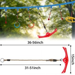 360° Twist-Spin Swing Set – Slackline Attachments for Kids, Ninja Warrior Playgr