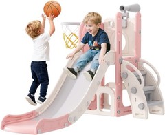 Toddler Slide, 6 in 1 Kids Indoor Slide for Toddlers 1-3, Baby Indoor and Out…