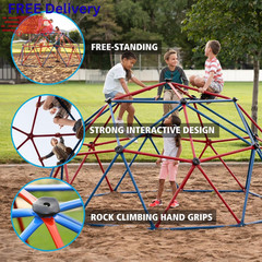 60″ Climbing Dome Outdoor Jungle Gym Playground Steel Kids Backyard Play Center