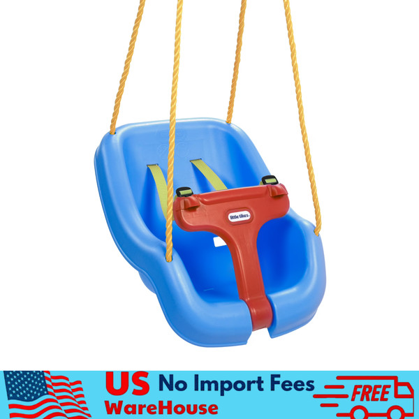 Little Tikes 2-in-1 Snug and Secure Swing, High Back Swing, Blue