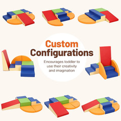 TODIBY 6-Piece Soft PU Leather Toddlers Climbing Toys, Baby Foam Climbing Blocks