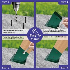 A-Frame Swing Brackets, 4×4 Base 4 Pcs (Inner Size 3.6″x3.6″) – Heavy Green