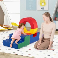 5 Pieces Foam Climbing Toys, Colorful PU Leather Climbing Blocks for Toddlers