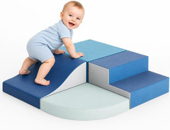 Foam Climbing Blocks for Toddlers 1-3, 4-Piece Baby Climbing Toys, Indoor Baby A