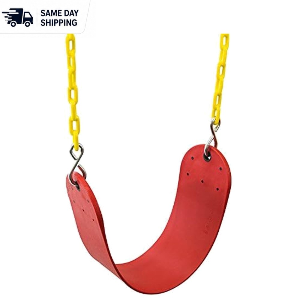 Heavy-Duty Red Swing Seat with Easy Install Carabiners – 250 lbs Capacity