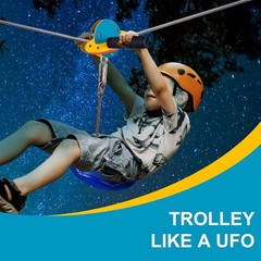 Zip Line Kit for Kids and Adults Outdoor, UFO Trolley 75/100/120/150ft Ziplin…