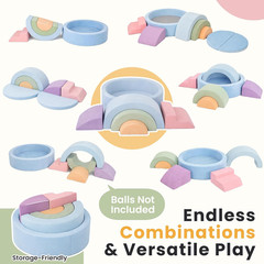 Foam Climbing Blocks for Toddlers, 38 X 38In round Ball Pit for Babies, 8Pcs Tod