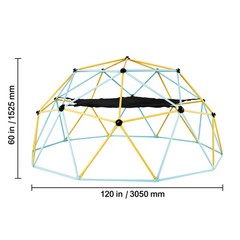 Uimoso 10FT Geometric Climbing Dome with Hammock Swing for Outdoor Play